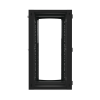 gabinete abatible de pared (con marco trasero) con rack 19" de 24 unidades. ventana de cristal templado.