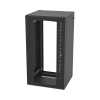 gabinete abatible de pared (con marco trasero) con rack 19" de 24 unidades. ventana de cristal templado.