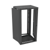 gabinete para montaje en pared, puerta de cristal templado, cuerpo fijo con rack 19" de 24 unidades