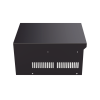 gabinete de acero en color negro, para usar como base con radio aéreo ic a120 y fuente de alimentación sec1223