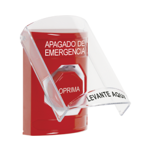 botón multipropósito, apagado de emergencia, llave para reset, bocina integrada, español, tapa de policarbonato, 2 relevadores no/nc, interior