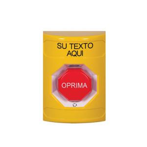 botón de texto personalizado en español, girar para restablecer