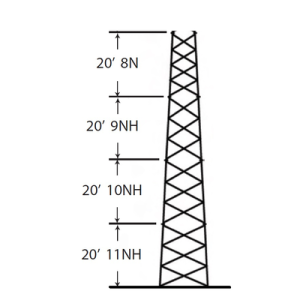torre especial autosoportada robusta de 24 m. linea ssv heavy duty (sec. 8 11)