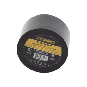 cinta eléctrica stronghold para aislar, de pvc, trabajo pesado eléctrico (uv, abrasión, aceite, corrosión), grosor 0.21 mm (8.5 mil), ancho 50 mm, y 20 m largo, uso int./ext., color negro. superior a cinta super 33