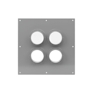 placa pasamuros con capacidad de 4 botas de 4"