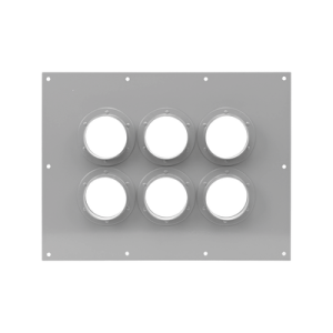 placa pasamuro con capacidad de 6 botas de 4"