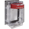 cubierta protectora de policarbonato serie stopper ii® , con bocina, con espaciador, montaje empotrado, etiqueta en español, ip54