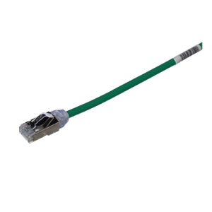 patch cord cat6a, diametro reducido 28 awg, blindado s/ftp, cm/ls0h, 20 cm, color verde