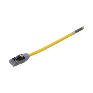 patch cord cat6a, diametro reducido 28 awg, blindado s/ftp, cm/ls0h, 20 cm, color amarillo