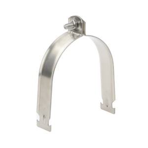 abrazadera de acero inoxidable de 4" para unicanal tipo strut