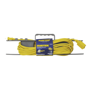 extensión eléctrica de uso rudo 6 metros / 127 v ca 10 a máximo / color amarillo.