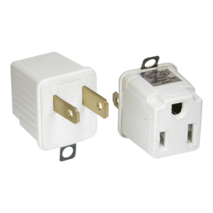 adaptador clavija de aterrizado a polarizado 2 piezas abs