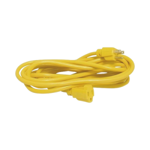 extensión eléctrica de uso rudo aterrizada 7.6 metros / 127 v ca 10 a máximo / color amarillo.