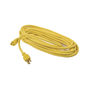 extensión eléctrica de uso rudo aterrizada 10 metros / 127 v ca 10 a máximo / color amarillo.