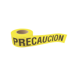 cinta para barricada "precaucion" de 100 m y ancho de 3".