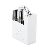 candado de acero con guarda anti palanca/ acabado en cromo satinado / doble cerrojo / medida 40 mm/ nivel de seguridad 7/ 4 llaves abloy.