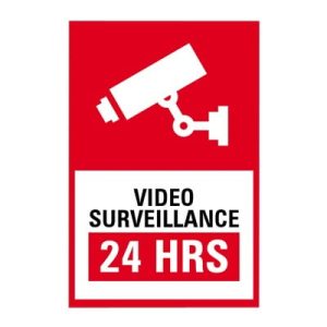 letrero de videovigilancia en poliestireno (inglés)