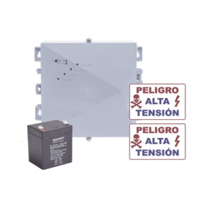 kit de energizador de 12,000volts 1joules/2500 mts lineales de proteccion/activado por atenuación de voltaje,corte de línea o aterrizamiento de la línea/integración a panel de alarma.