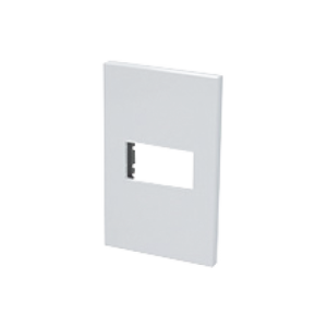 placa de policarbonato con base de acero para 1 módulo 1/3 color blanco.