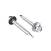 tornillo pija cabeza hexagonal con rondana y punta de broca #14 x 1 1/4", 50 piezas.