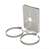 montaje universal galvanizado para instalación de cámaras en poste 2" a 5" color gris galvanizado