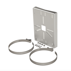 montaje universal galvanizado para instalación de cámaras en poste 2" a 5" color gris galvanizado