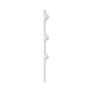 poste de paso blanco de 0.75m para cerca electrificada. tubo galvanizado cal. 18 de 1"diam. con tapón y 3 aisladores instalados.