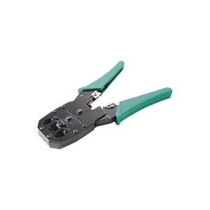 pinzas para plegar (ponchadoras) cables rj11, rj12, rj45 telefónicos y cables de red cat5e, cat6, cat6a y con cavidades para 4, 6 y 8 conductores.