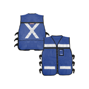 chaleco reflejante con 6 bolsas externas / 6 broches ajustables / talla extra grande.