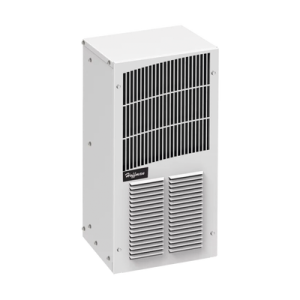 aire acondicionado compacto para exterior, uso en gabinetes de telecomunicaciones de grado industrial, frío t20, 2000 btu, 115 vca, de acero, color gris