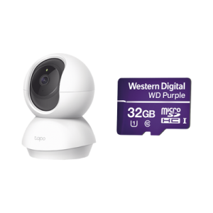 kit de cámara ip wi fi / incluye 1 pieza modelo tapoc200 / 2 megapixel / audio doble vía / utiliza la app tapo / 1 memoria micro sd modelo mod wd32msd