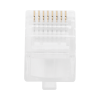 bote con 100 piezas de plug modular rj45 cat5e sin blindaje, chapado de oro a 30 micras para durabilidad extrema