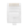 bote con 100 plugs pass through rj45 cat5e sin blindaje, chapado de oro a 30 micras para durabilidad extrema