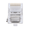 bote con 100 piezas de plug modular rj45 cat5e blindado, chapado de oro a 30 micras para durabilidad extrema con pin de tierra