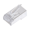 bote con 100 piezas de plug modular rj45 cat5e blindado, chapado de oro a 30 micras para durabilidad extrema con pin de tierra
