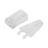 bote con 50 plugs pass through rj45 cat6 sin blindaje, con alivio de tensión incluido, chapado de oro a 30 micras para durabilidad extrema