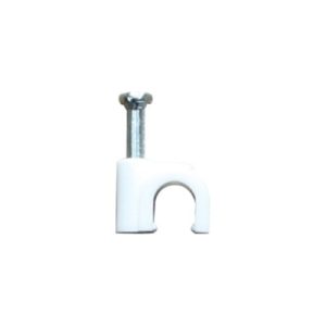 grapa reforzada para cable redondo de 6mm color blanco (100pzs)