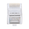 bote con 100 plugs pass through rj45 cat6 blindado chapado de oro a 30 micras para durabilidad extrema