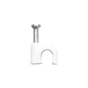 grapa para cable redondo de 6mm color blanco (100pzs)