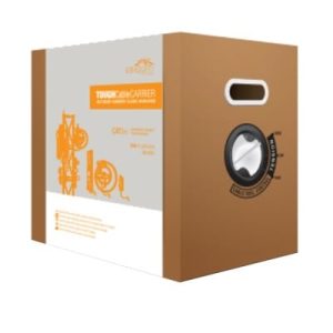 bobina de cable de 305 metros, cat5e exterior blindado carrier class color negro, cable de drenado para descargas electrostáticas, divisor anti crosstalk y blindaje secundario