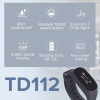 reloj buscador td112 ipx7 / resistente al agua / pantalla oled / 180mah / 48 horas standby / 80 100m distancia de recepción / compatible con 50 botones td009 y t114 / 7 idiomas / almacenamiento de 10 mensajes