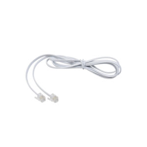 cable telefónico rj11, plano, color blanco, 1.5m