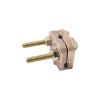 conector antivandalico de varilla 5/8" a cable calibre 4 (cuatro) a 3/0 (triple cero).