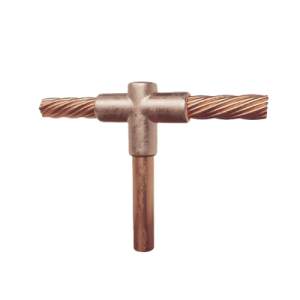 molde para soldadura exotermica tipo t, tope de varilla 5/8 in. a cable de paso 1/0 awg