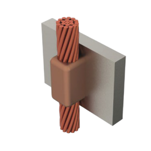 molde para soldadura exotermica cable de paso vertical cal.4/0 a placa vertical.