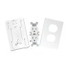 contacto eléctrico doble, soporte y tapa color blanco de pvc auto extinguible, para canaleta tek100 (5591 10200)