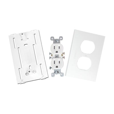contacto eléctrico doble, soporte y tapa color blanco de pvc auto extinguible, para canaleta tek100 (5591 10200) contacto eléctrico doble, soporte y tapa color blanco de pvc auto extinguible, para canaleta tek100 (5591 10200)