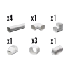 kit de canaletas para la organización de tuberías y cables eléctricos en instalaciones de aire acondicionado, uso en interiores y exteriores, pvc rígido, ideal para minisplit, contenido de kit (11 piezas), (3000 00000)