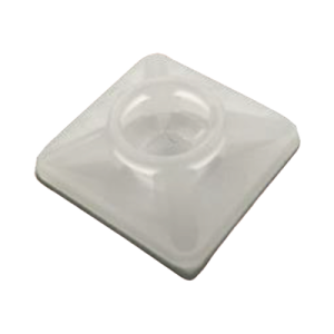 base autoadherible para cinchos práctica y eficiente para la organización y fijación de cables, fabricada en nylon resistente y de color natural con una medida de 19x19 mm, paquete con 100 piezas (4210 00001)