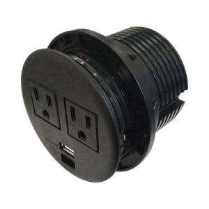 multicontactos empotrable doble/ usb "a & c", color negro, no incluye cable de poder (11000 83604)